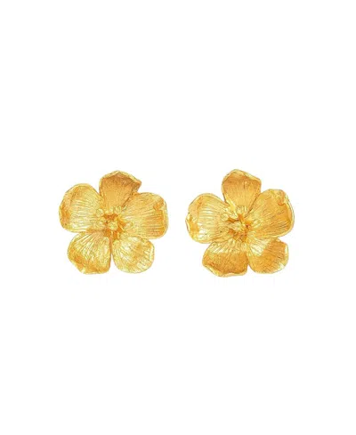 Ottoman Hands Buttercup Flower Stud Earrings In Gold