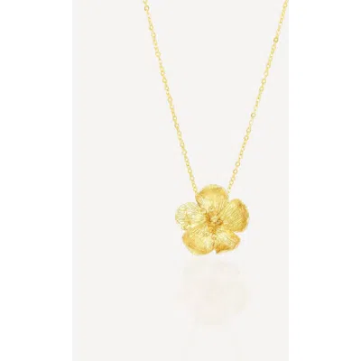 Ottoman Hands Buttercup Gold Flower Pendant Necklace