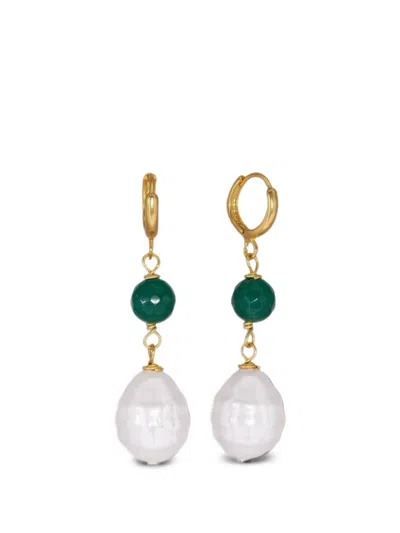 Ottoman Hands Drop Earrings In White