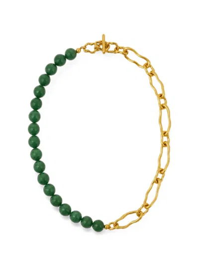 Ottoman Hands Etta Necklace In Green
