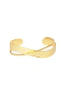 Ottoman Hands Evenness Hammered Bangle Bracelet In Gold