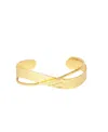 Ottoman Hands Evenness Hammered Bangle Bracelet In Gold
