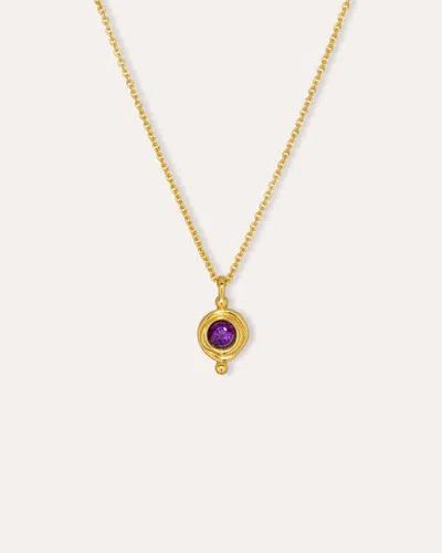 Ottoman Hands February Birthstone Pendant Necklace In Purple