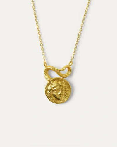 Ottoman Hands Gorgon Medusa Pendant Necklace In Gold