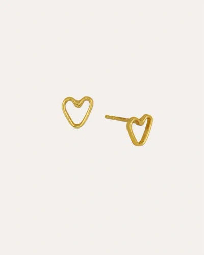 Ottoman Hands Heart Studs In Gold