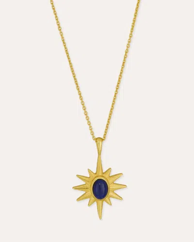 Ottoman Hands Lapis Star Pendant Necklace In Multi