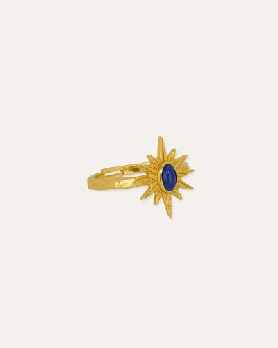 Ottoman Hands Lapis Star Stacking Ring