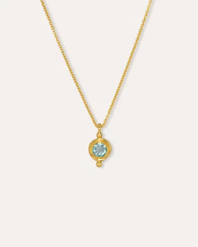 Ottoman Hands March Birthstone Pendant Necklace In Gold