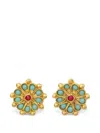 Ottoman Hands Marigold Beaded Stud Earrings In Multi