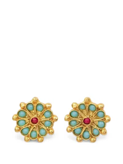 OTTOMAN HANDS MARIGOLD BEADED STUD EARRINGS