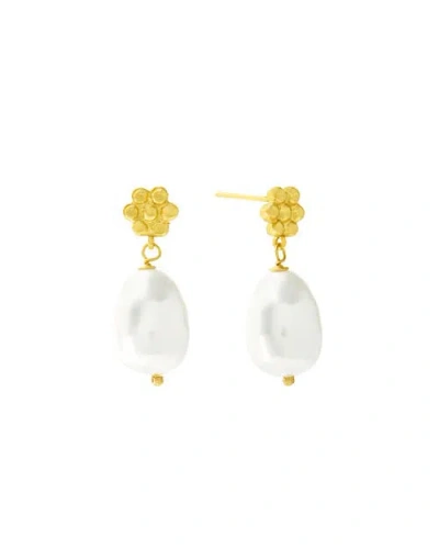 Ottoman Hands Mavis Drop Stud Earrings In Gold
