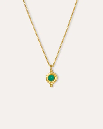 Ottoman Hands May Birthstone Pendant Necklace In Green