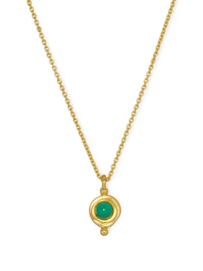 Ottoman Hands May Birthstone Pendant Necklace In Gold