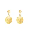 Ottoman Hands Moon Face Drop Earrings In Gold