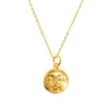 Ottoman Hands Moon Face Pendant Necklace In Gold