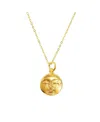 Ottoman Hands Moon Face Pendant Necklace In Gold