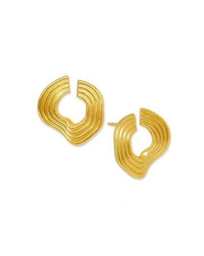 Ottoman Hands Nara Wave Stud Earrings In Gold