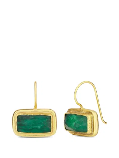 Ottoman Hands Noa Emerald Drop Earrings In Gold