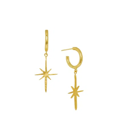 Ottoman Hands Northern Star Hoop Earrings In Gold