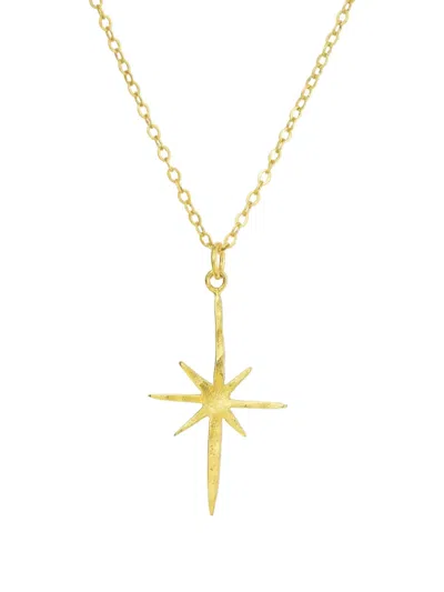 Ottoman Hands Northern Star Pendant Necklace In Gold