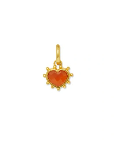 Ottoman Hands Onyx Heart Charm In Gold