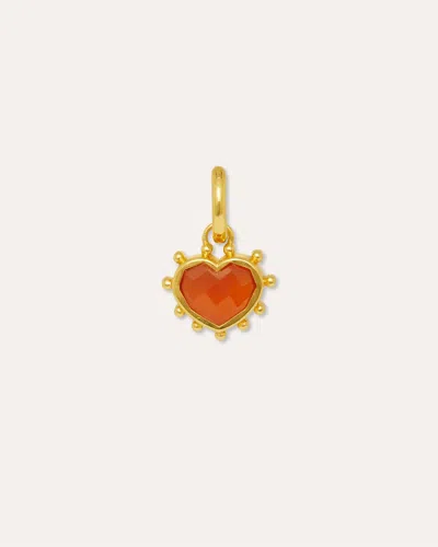 Ottoman Hands Red Onyx Heart Charm In Multi