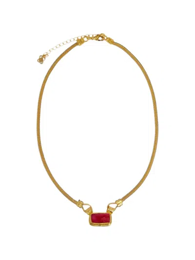 Ottoman Hands Ruby-pendant Necklace In Gold