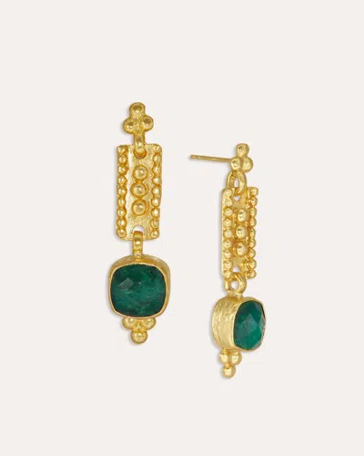 Ottoman Hands Shahrzad Emerald Drop Earrings In Multi