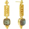 Ottoman Hands Shahrzad Labradorite Drop Earrings In Gold