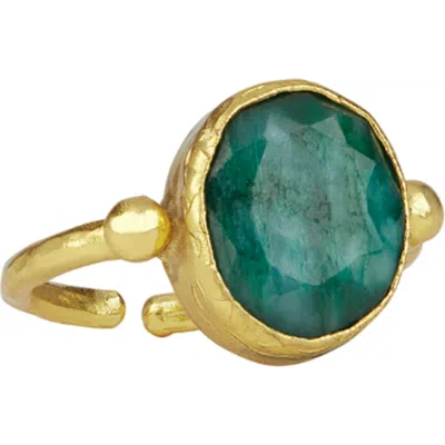 Ottoman Hands Siena Cocktail Ring In Green