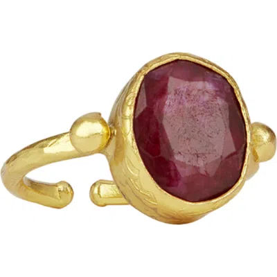 Ottoman Hands Siena Cocktail Ring In Red