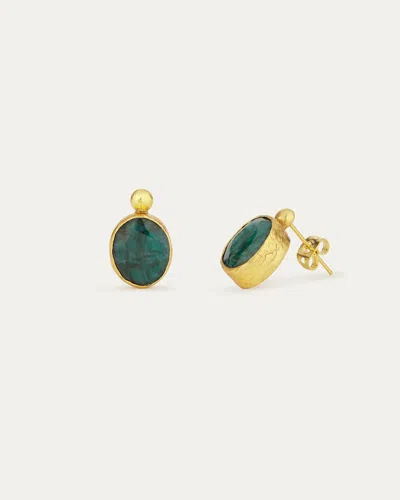 Ottoman Hands Siena Emerald Stud Earrings In Green