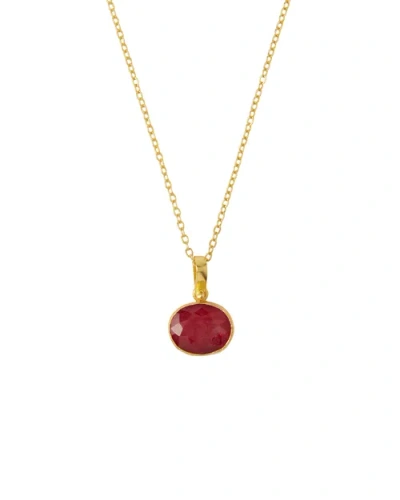 Ottoman Hands Siena Pendant Necklace In Red