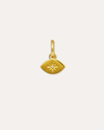 Ottoman Hands Starburst Crystal Eye Charm In Gold