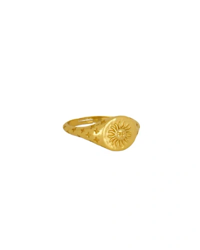 Ottoman Hands Sunray Signet Ring In Gold