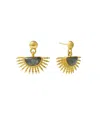 Ottoman Hands Sunrise Labradorite Drop Stud Earrings In Gold