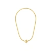 Ottoman Hands Thea Snake Chain Necklace With T-bar In Gold