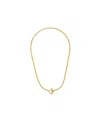 Ottoman Hands Thea Snake Chain Necklace With T-bar In Gold