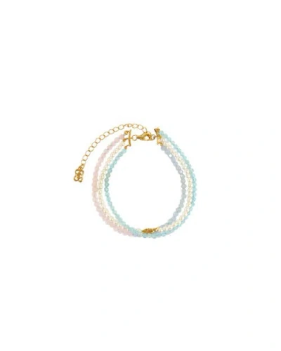 Ottoman Hands Waterproof Layered Beaded Bracelet In Multi