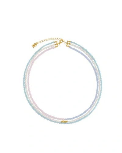 Ottoman Hands Waterproof Layered Beaded Necklace In Metallic
