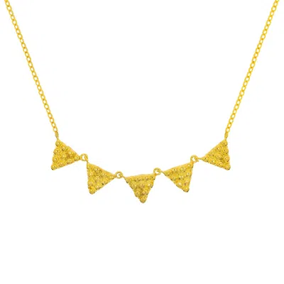 Ottoman Hands Women's Gold Azar Triangle Pendant Necklace