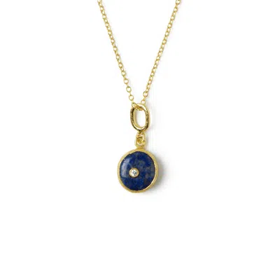 Ottoman Hands Women's Gold / Blue Amalfi Lapis Pendant Necklace