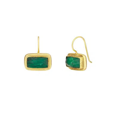 Ottoman Hands Women's Gold / Green Noa Emerald Drop Earrings