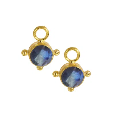 Ottoman Hands Women's Gold Kaia Labradorite Stud Earrings In Blue