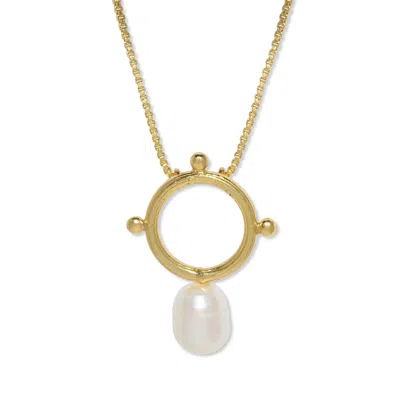 Ottoman Hands Women's Gold Leonie Pearl Pendant Necklace