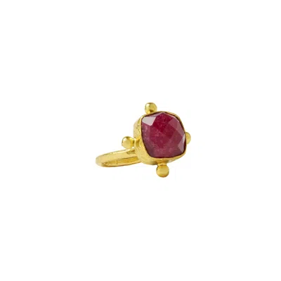 Ottoman Hands Women's Gold / Red Eleanor Ruby Cocktail Ring