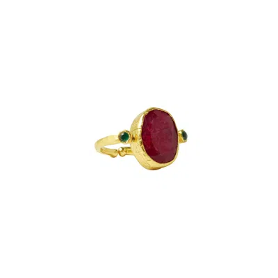 Ottoman Hands Women's Gold / Red Lucia Ruby Cocktail Ring