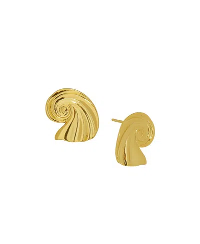 Ottoman Hands Waterproof Wave Stud Earrings In Gold