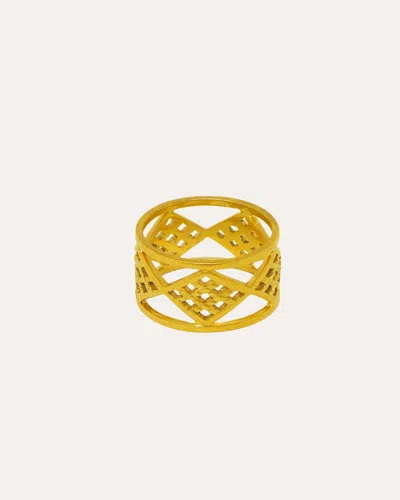 Ottoman Hands Zahak Castle Handcarved Ring In Gold