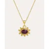 Ottoman Hands Zand Ruby Pendant Necklace In Gold
